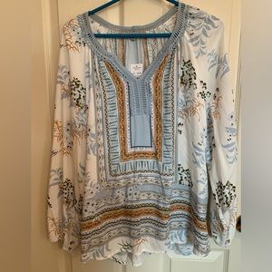 My Danielle Blue and Floral Print Top